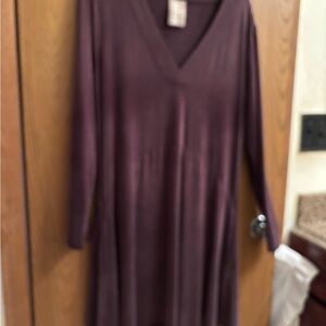 Elegant Purple V-Neck Dress